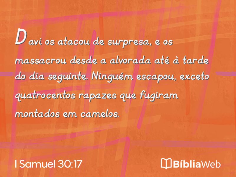I Samuel 30:17 em imagem para compartilhar