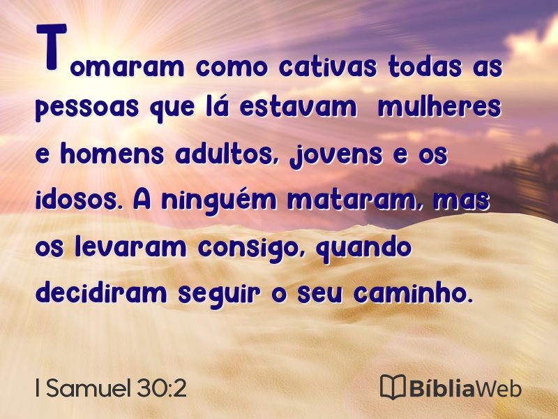 I Samuel 30:2 em imagem para compartilhar