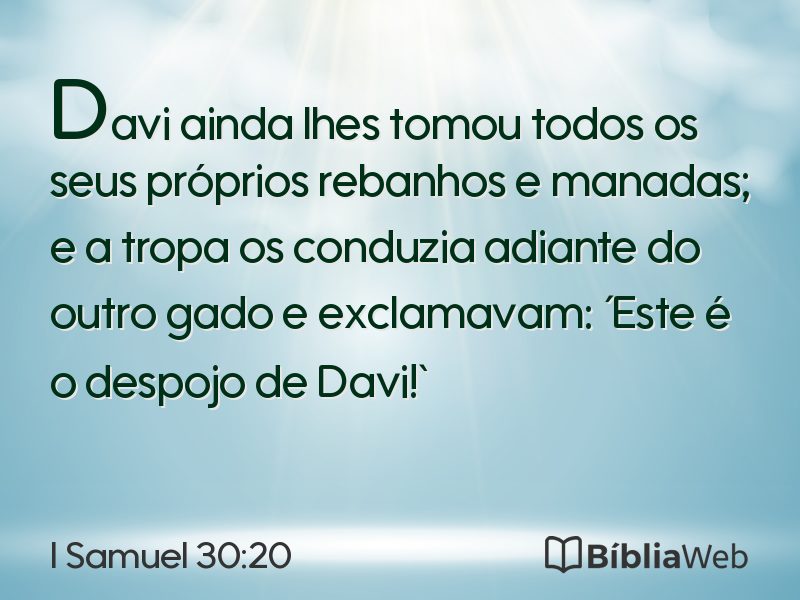I Samuel 30:20 em imagem para compartilhar