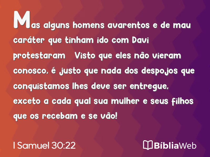 I Samuel 30:22 em imagem para compartilhar