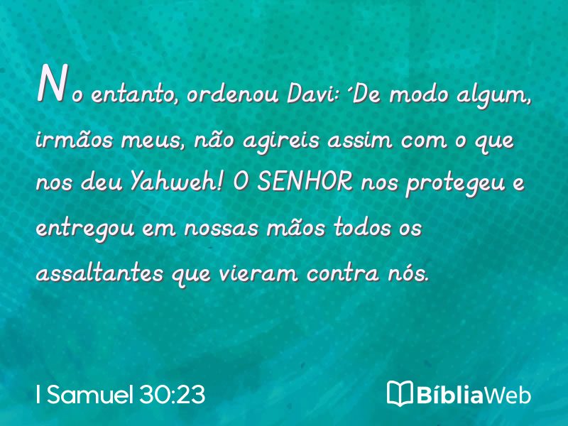 I Samuel 30:23 em imagem para compartilhar