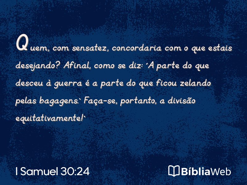 I Samuel 30:24 em imagem para compartilhar