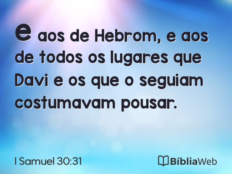 I Samuel 30:31 em imagem para compartilhar