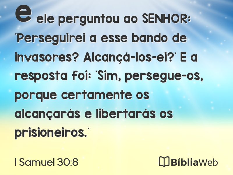 I Samuel 30:8 em imagem para compartilhar