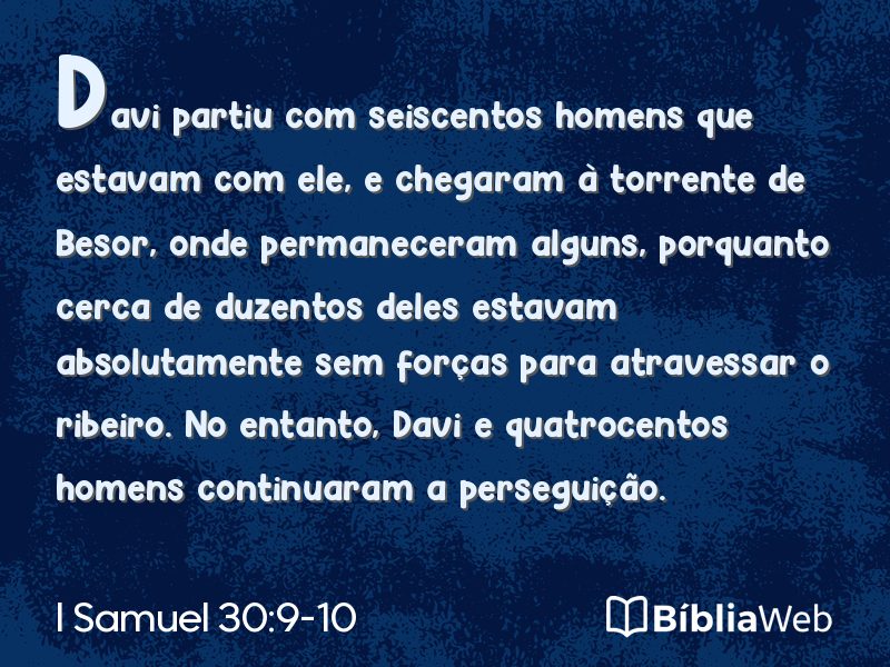 I Samuel 30:9-10 em imagem para compartilhar