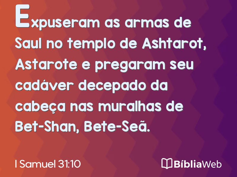 I Samuel 31:10 em imagem para compartilhar