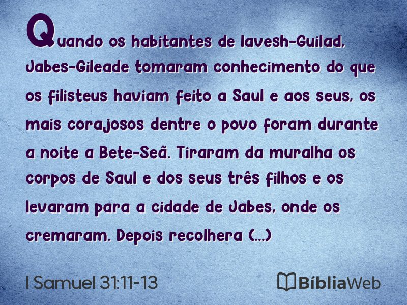 I Samuel 31:11-13 em imagem para compartilhar