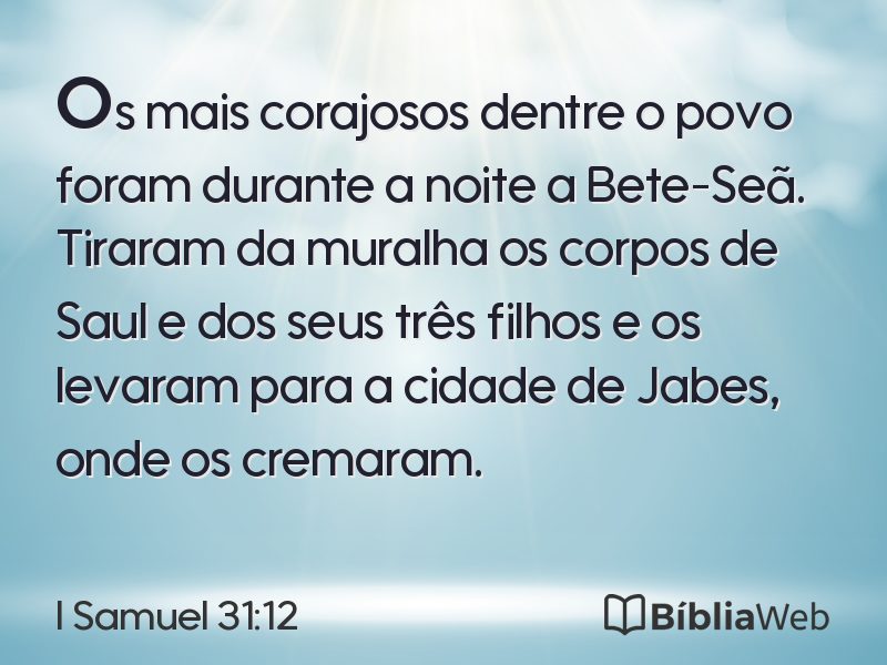 I Samuel 31:12 em imagem para compartilhar