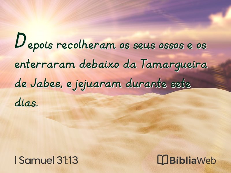 I Samuel 31:13 em imagem para compartilhar