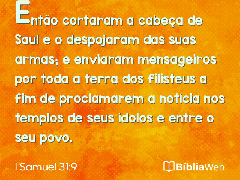 I Samuel 31:9 em imagem para compartilhar