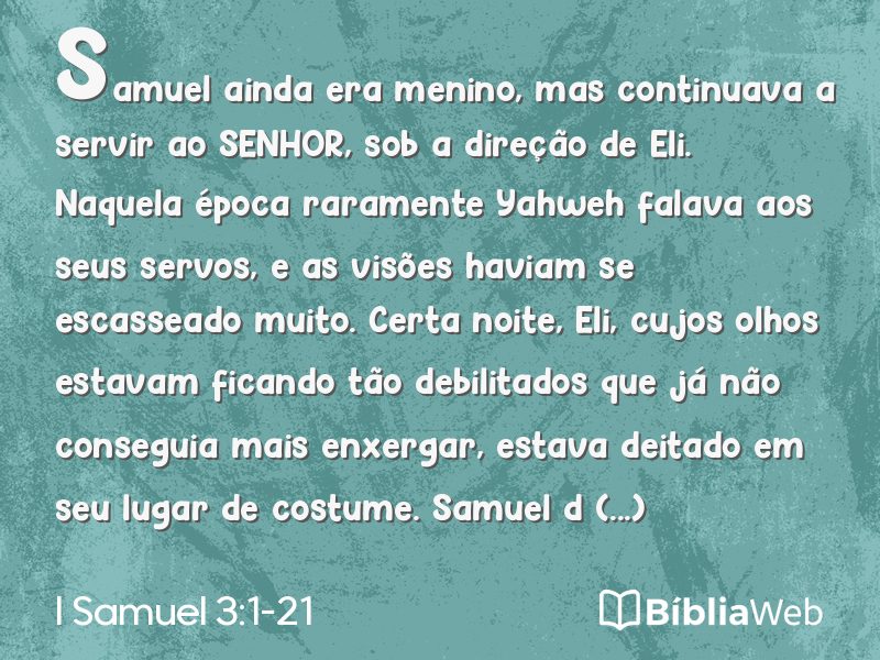I Samuel 3:1-21 em imagem para compartilhar