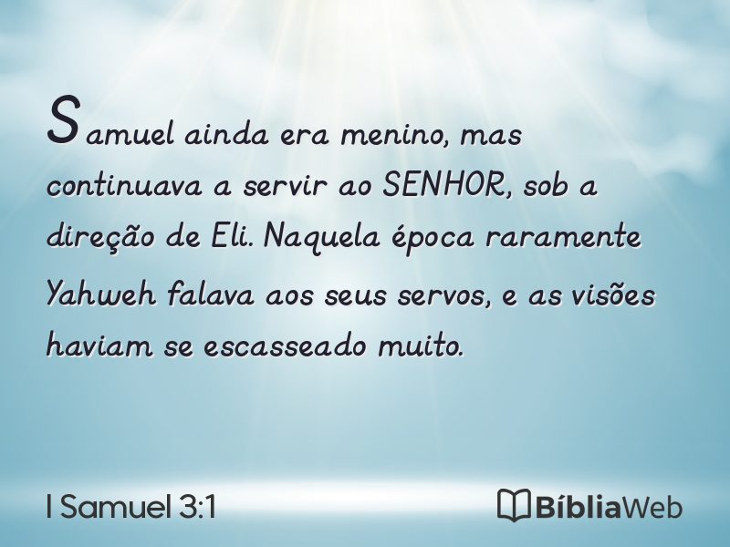 I Samuel 3:1 em imagem para compartilhar