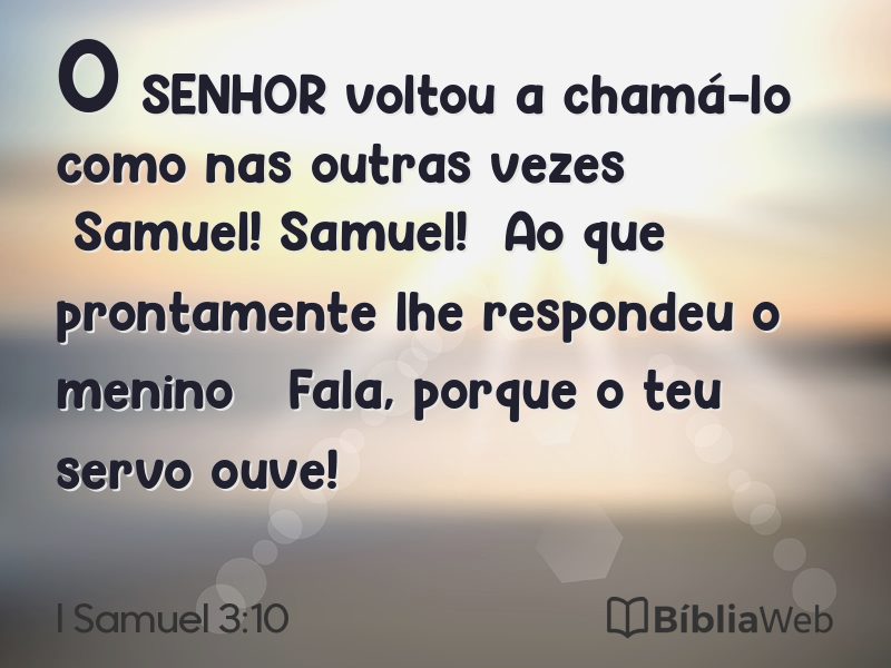 I Samuel 3:10 em imagem para compartilhar