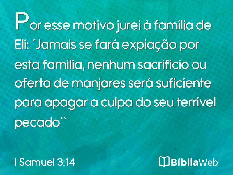 I Samuel 3:14 em imagem para compartilhar