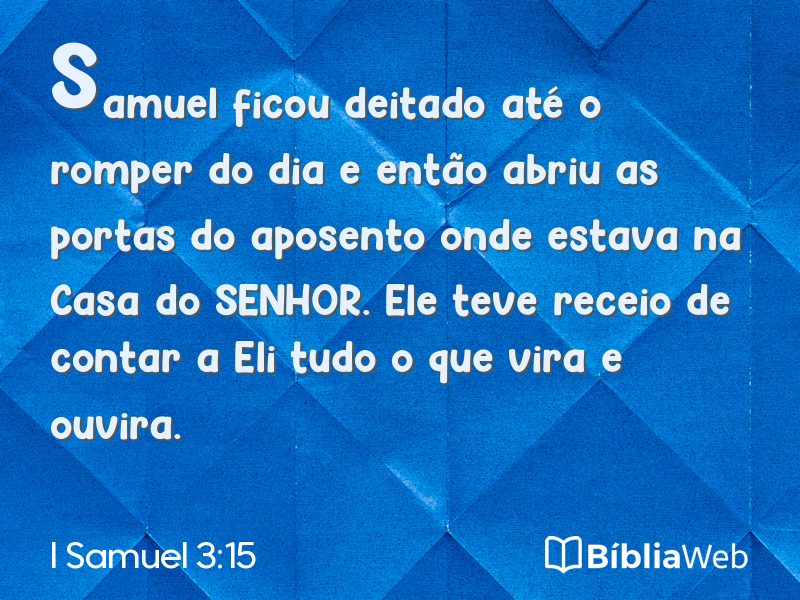 I Samuel 3:15 em imagem para compartilhar