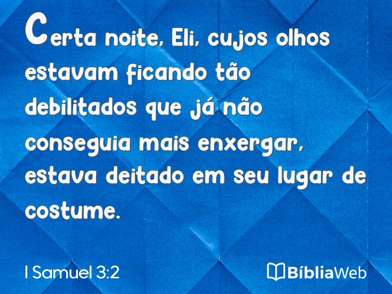 I Samuel 3:2 em imagem para compartilhar