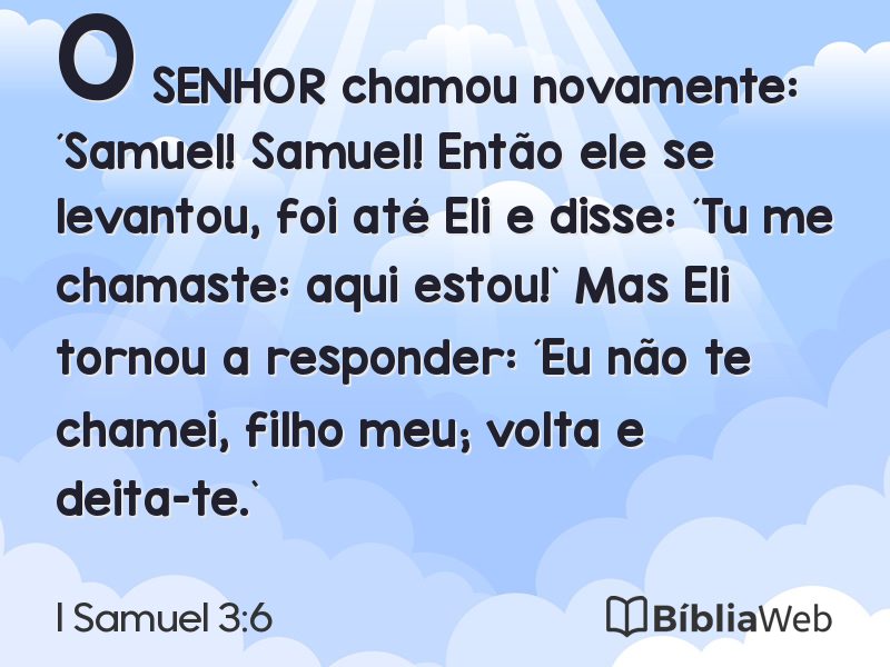 I Samuel 3:6 em imagem para compartilhar
