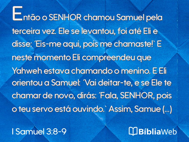 I Samuel 3:8-9 em imagem para compartilhar