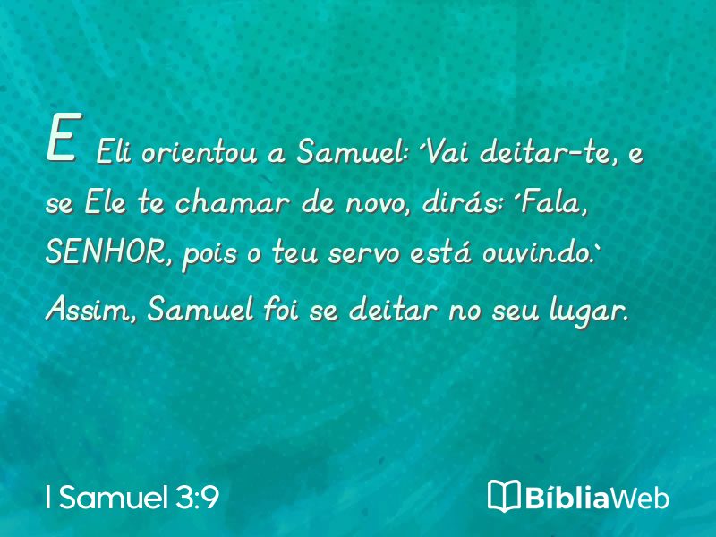 I Samuel 3:9 em imagem para compartilhar