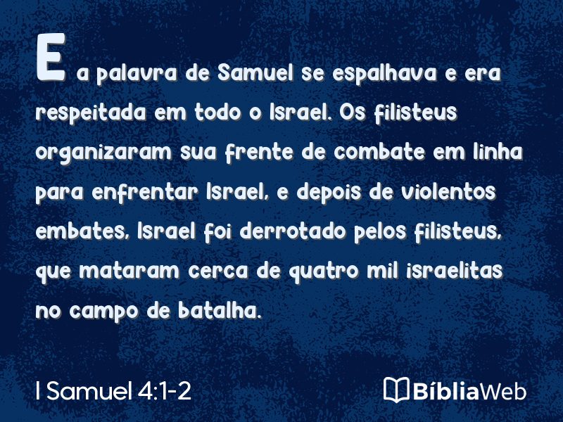 I Samuel 4:1-2 em imagem para compartilhar