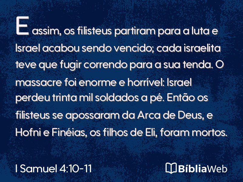 I Samuel 4:10-11 em imagem para compartilhar