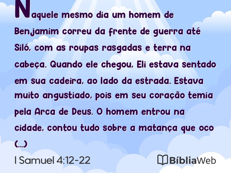 I Samuel 4:12-22 em imagem para compartilhar