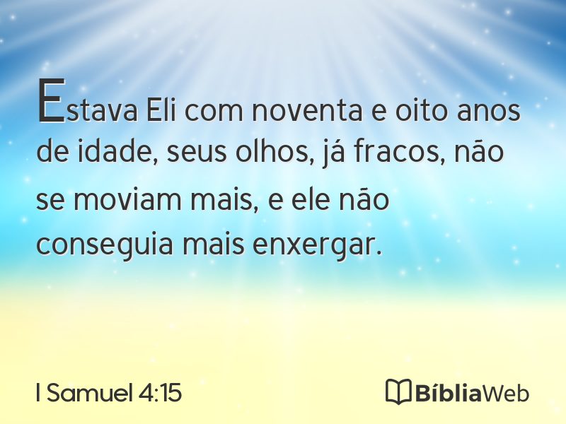 I Samuel 4:15 em imagem para compartilhar