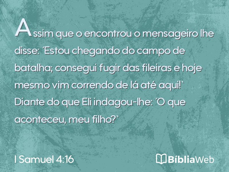 I Samuel 4:16 em imagem para compartilhar