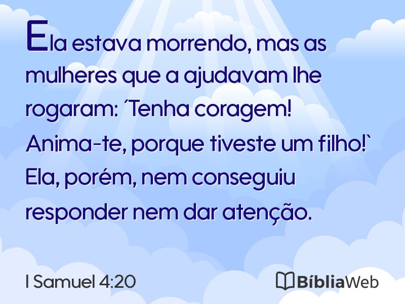I Samuel 4:20 em imagem para compartilhar