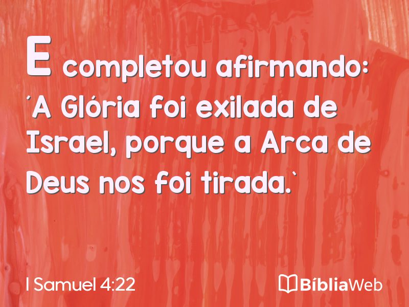 I Samuel 4:22 em imagem para compartilhar