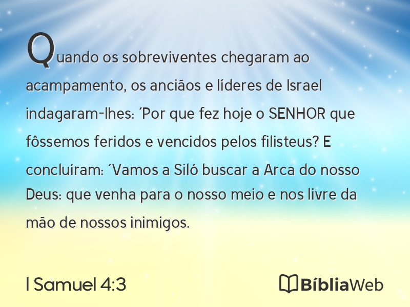 I Samuel 4:3 em imagem para compartilhar