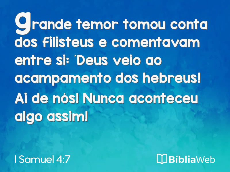 I Samuel 4:7 em imagem para compartilhar