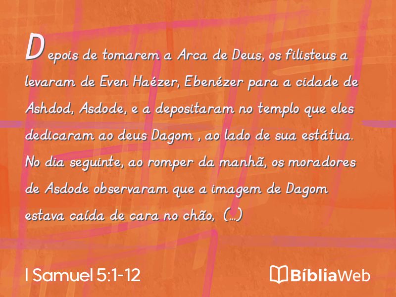 I Samuel 5:1-12 em imagem para compartilhar
