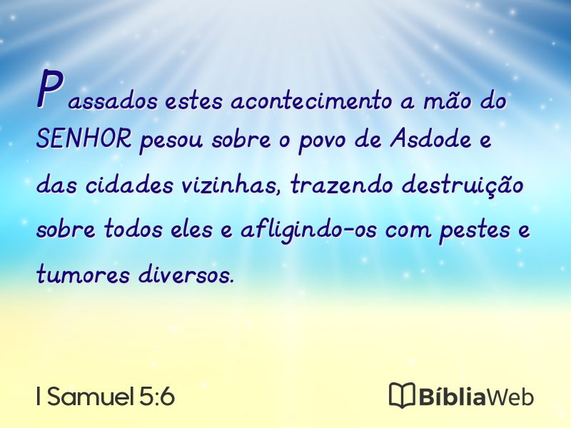 I Samuel 5:6 em imagem para compartilhar