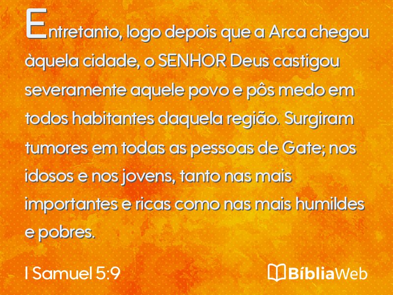 I Samuel 5:9 em imagem para compartilhar
