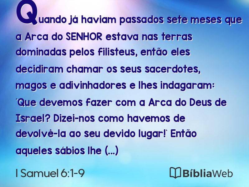 I Samuel 6:1-9 em imagem para compartilhar