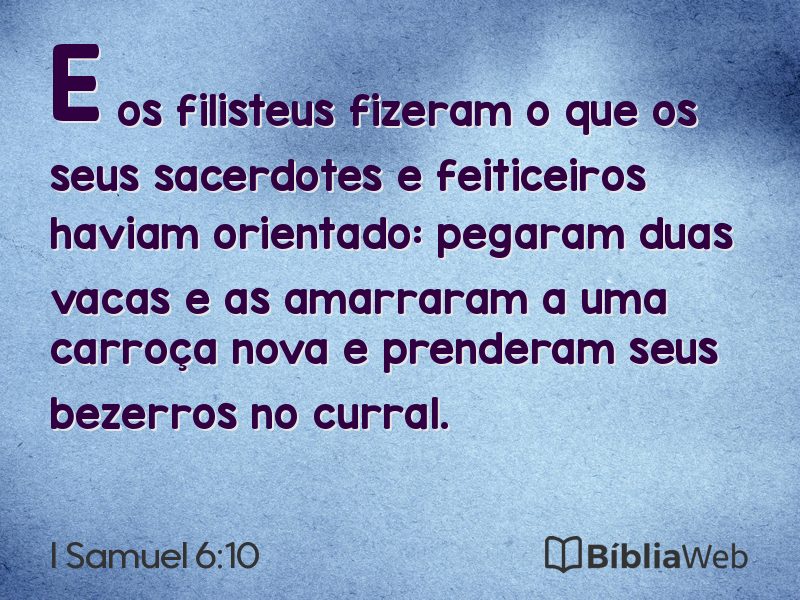 I Samuel 6:10 em imagem para compartilhar