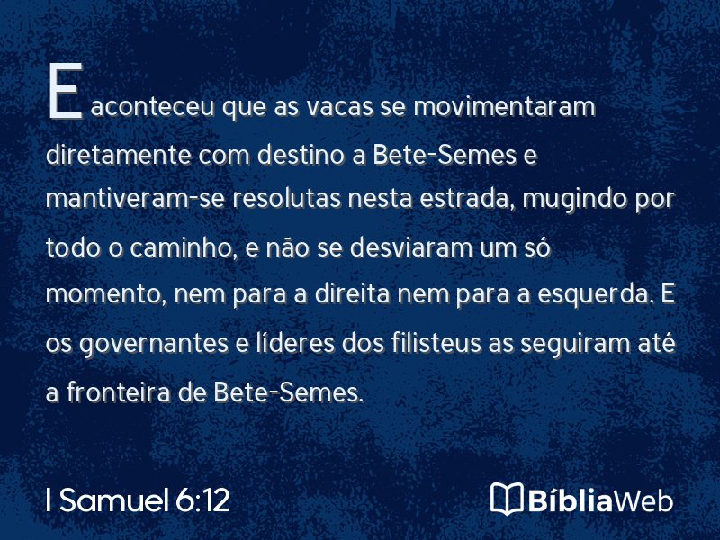I Samuel 6:12 em imagem para compartilhar
