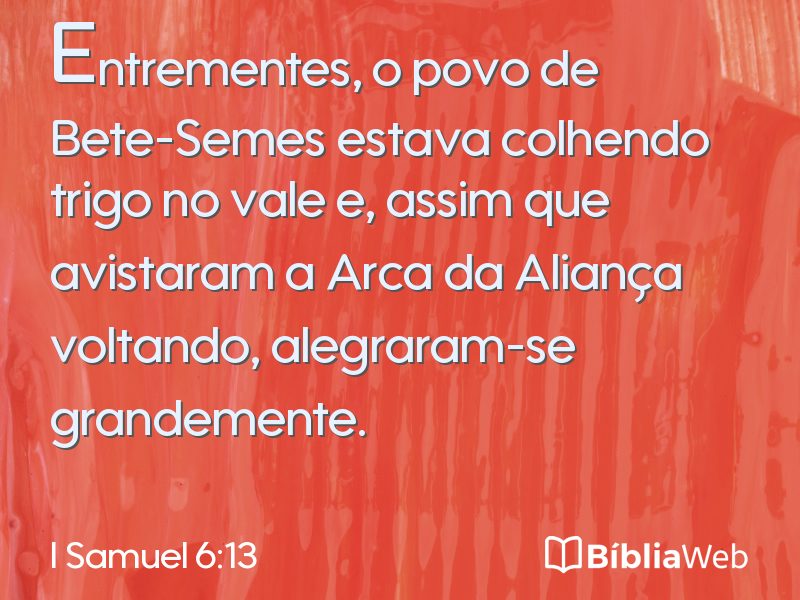 I Samuel 6:13 em imagem para compartilhar