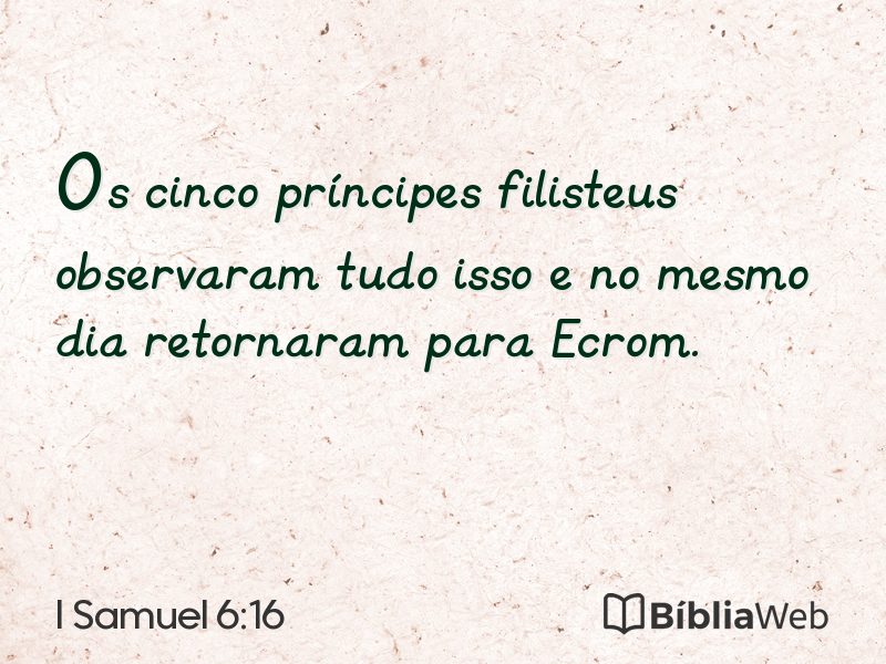 I Samuel 6:16 em imagem para compartilhar
