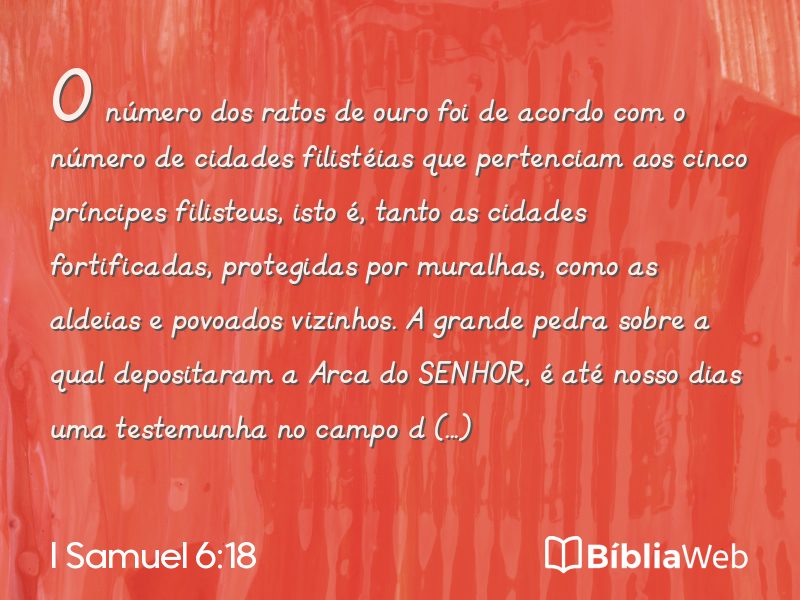 I Samuel 6:18 em imagem para compartilhar