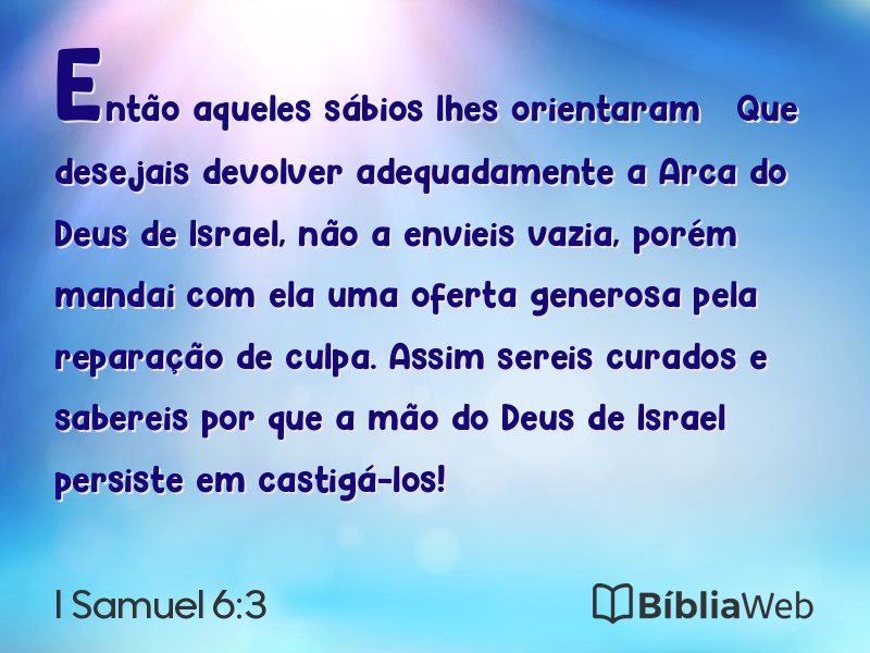 I Samuel 6:3 em imagem para compartilhar