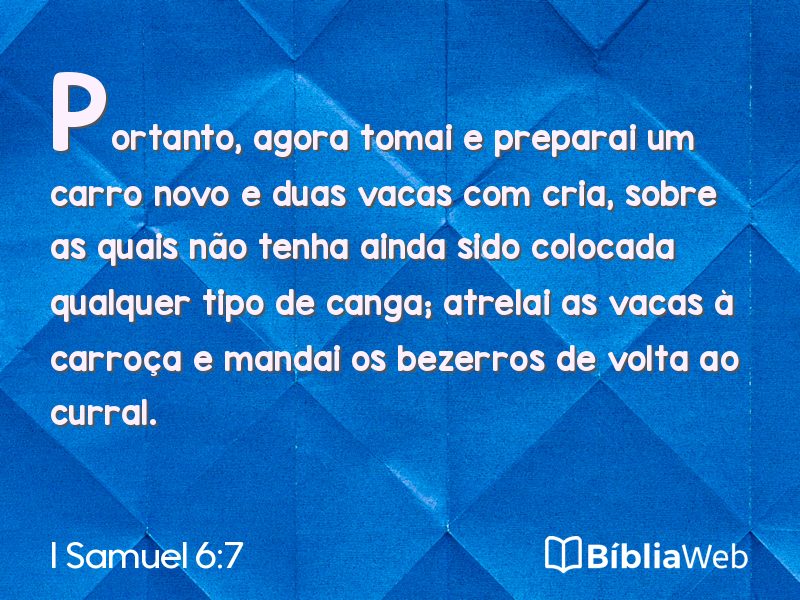 I Samuel 6:7 em imagem para compartilhar