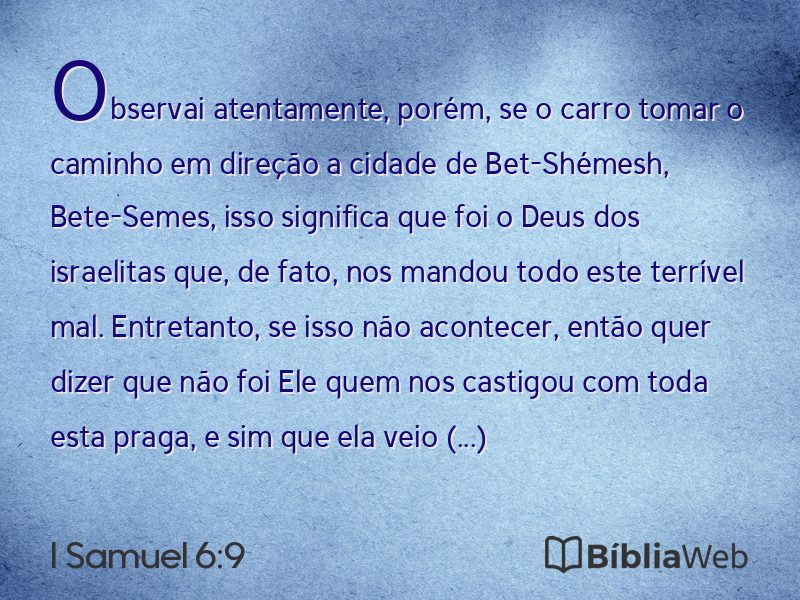 I Samuel 6:9 em imagem para compartilhar
