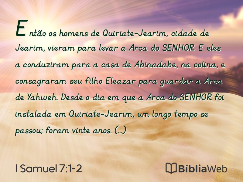 I Samuel 7:1-2 em imagem para compartilhar