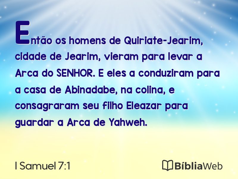 I Samuel 7:1 em imagem para compartilhar
