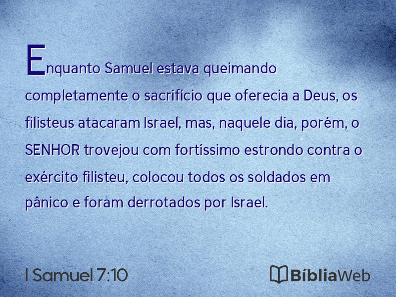 I Samuel 7:10 em imagem para compartilhar