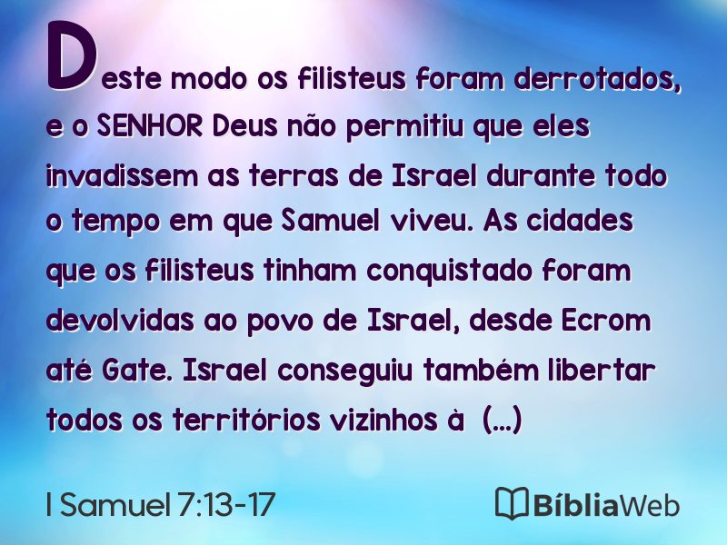 I Samuel 7:13-17 em imagem para compartilhar