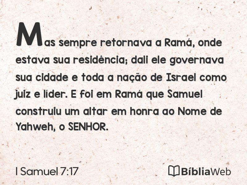 I Samuel 7:17 em imagem para compartilhar