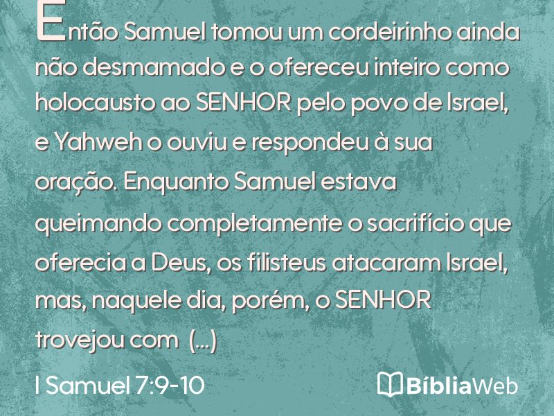 I Samuel 7:9-10 em imagem para compartilhar